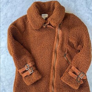Marrakech Anthropologie Copper Sherpa Coat small NWT